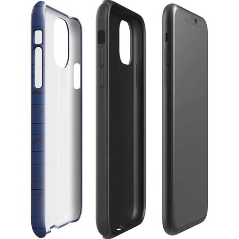 Guam Flag Dark Wood iPhone 11 Impact Case